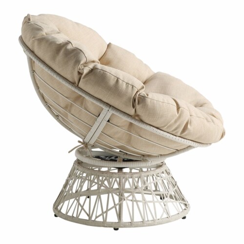 Round rattan top papasan chair