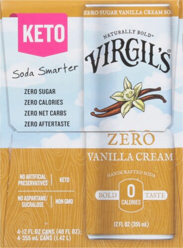 Virgil's® Keto Zero Sugar Vanilla Cream Soda Pack Perspective: left