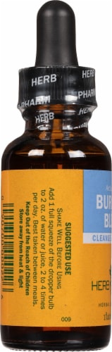Herb Pharm Burdock Blend Herbal Supplement Perspective: left