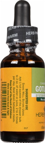 Herb Pharm Organic Whole Herb Gotu Kola Herbal Supplement Perspective: left
