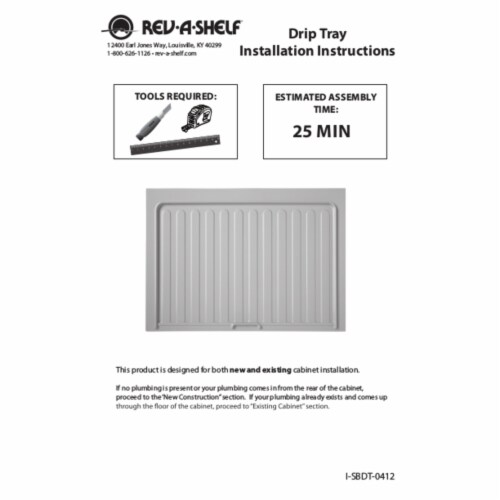 Rev-A-Shelf SBDT-2730-A-1 Under Sink Base Drip Tray Cabinet Accessory, Almond Perspective: left