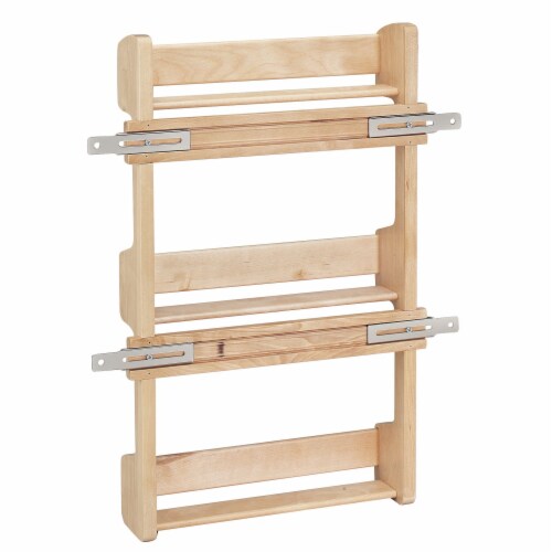 Rev-A-Shelf 4SR-15 15-Inch Cabinet Door Mounted Wood 3-Shelf Storage Spice Rack Perspective: left