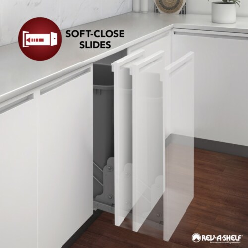 Rev-A-Shelf 8 Pull Out Kitchen Cabinet Organizer w/Utensil Holder, 448UT-BCSC8C Perspective: left
