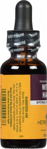 Herb Pharm Witch Hazel Liquid Herbal Supplement Perspective: left
