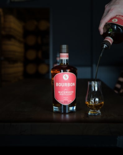 Watershed Distillery Bourbon Perspective: left