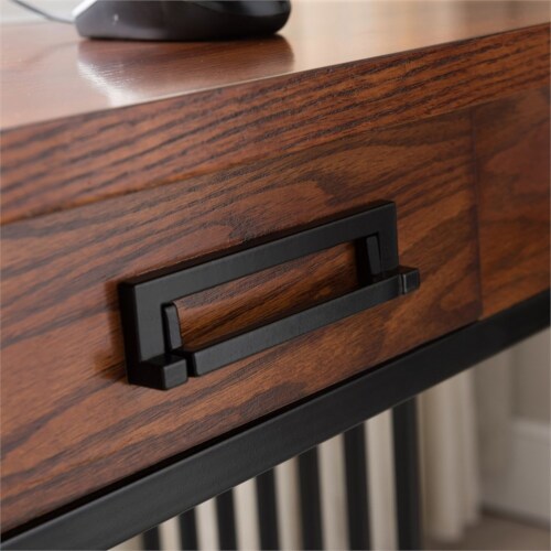 Leick Ironcraft Wood Coffee Table in Brown Burnished Oak Perspective: left