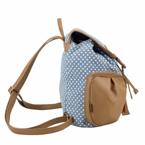 Bodhi Drawstring Flap Backpack - Polka Dots Perspective: left