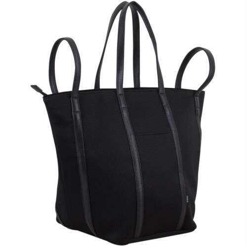 Bodhi Large Waffle Mesh Fashion Tote - Black Perspective: left