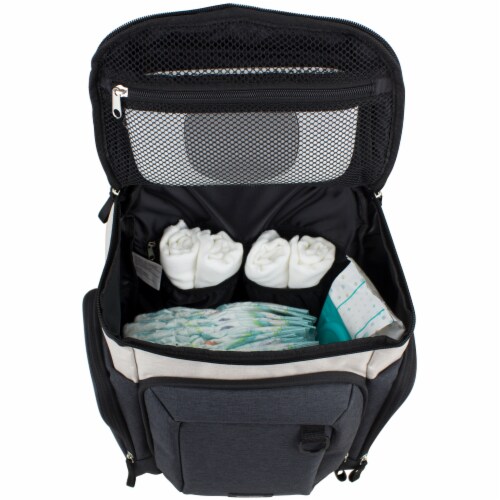 Bodhi Baby Wooster Street Diaper Backpack - Oatmeal Chambray Perspective: left