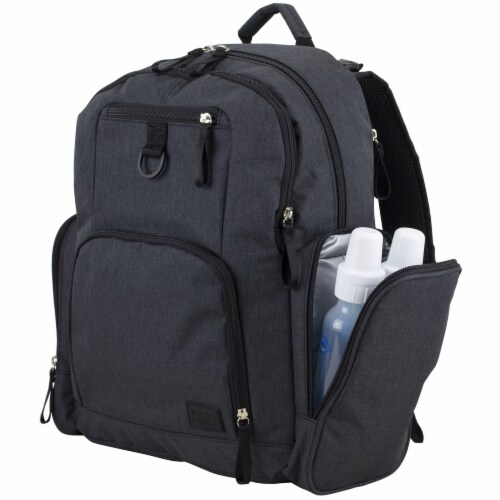 Bodhi Baby Bond Street Diaper Backpack - Black Chambray Perspective: left