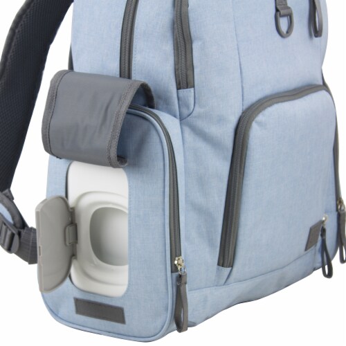 Bodhi Baby Bond Street Diaper Backpack - Light Blue Chambray Perspective: left