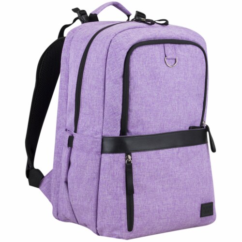 Bodhi Baby Rubin Weekender Tech Diaper Backpack - Purple Chambray Perspective: left