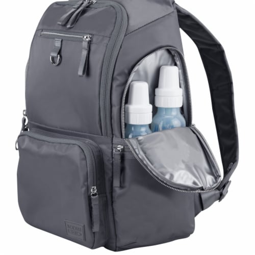Bodhi Baby Lafayette Street Diaper Backpack - Ash Grey Perspective: left
