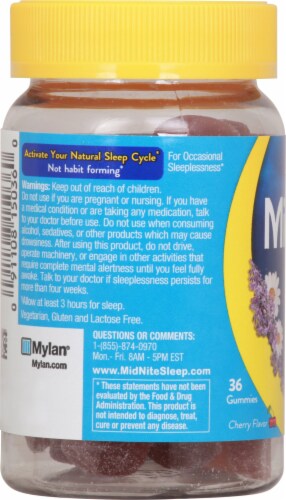 MidNite Sleep Aid Gummies 36 Count Perspective: left