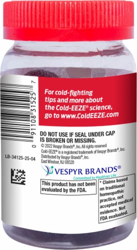 Cold-EEZE Plus Defense Natural Citrus with Elderberry Zinc Chewable Gels Perspective: left