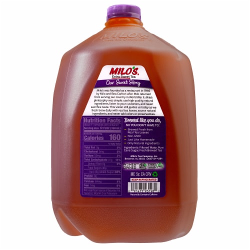 Milo's® Extra Sweet Iced Tea Carton Perspective: left