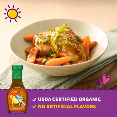 Annie's Organic Sesame Ginger Vinaigrette Salad Dressing Perspective: left