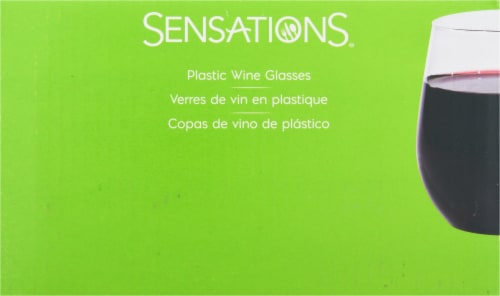 Sensations 14-Ounce Stemless Wine Glass - Clear - 4 Count Perspective: left