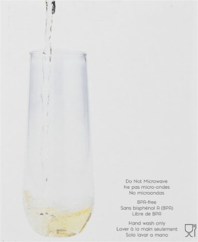 Sensations® Clear Plastic Stemless Champagne Flutes Perspective: left
