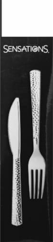 Sensations Assorted Plastic Cutlery - Silver Perspective: left