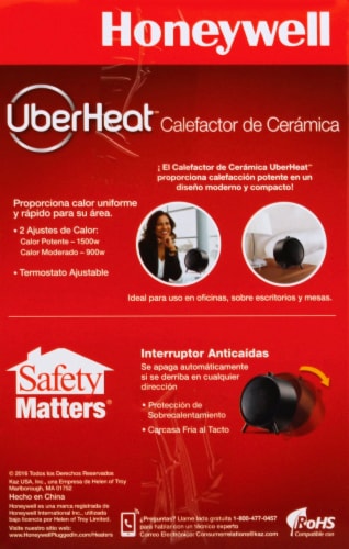 Honeywell UberHeat Ceramic Personal Heater - White Perspective: left