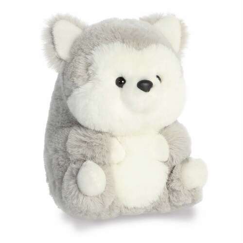Aurora Mini Gray Rolly Pet 5 inches Hampshire Husky Round Stuffed ...