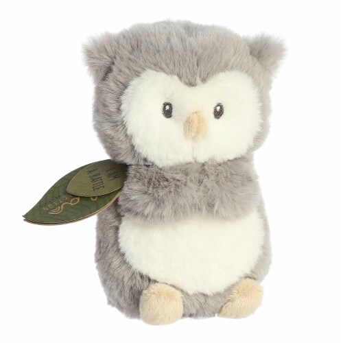 ebba Small Gray Eco ebba 6inches Owlet Rattle Eco-Friendly Baby Stuffed ...