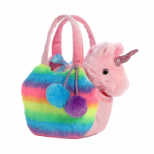 Aurora World Fancy Pals Pet Unicorn Carrier Plush Rainbow 1