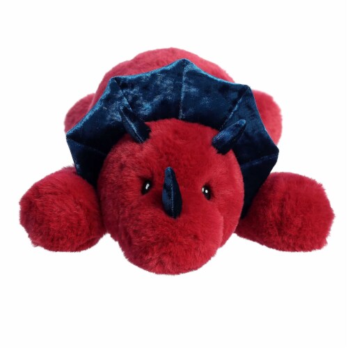 Aurora Large Red Snoozles 18 inch Triceratops Laid-back Stuffed Animal ...