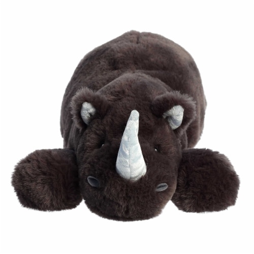 Aurora Large Black Snoozles 18 inch Rhino Laid-back Stuffed Animal, One ...