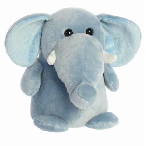 Aurora Medium Blue Happy Hippo and Friends 11 inches Happy Elephant Whimsical Stuffed Animal ...