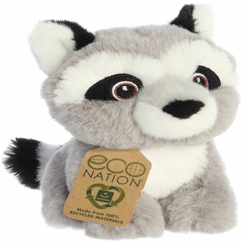 Aurora Mini Gray Eco Nation 5 inch Raccoon Eco-Friendly Stuffed Animal ...