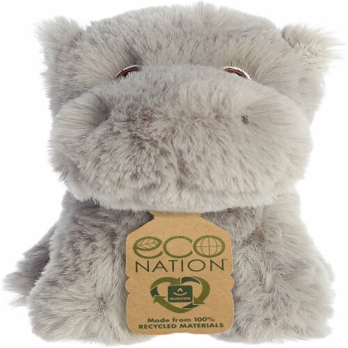 Aurora Mini Gray Eco Nation 5 inches Hippopotamus Eco-Friendly Stuffed ...