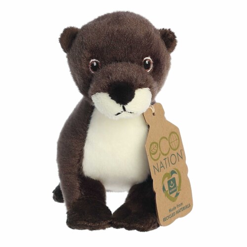 Aurora Small Brown Eco Nation Eco Softies 8 inches River Otter Eco-Friendly Stuffed Animal, One ...