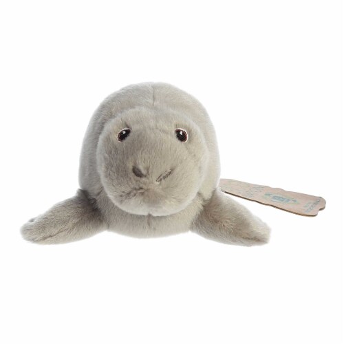 Aurora Small Grey Eco Nation Eco Softies 8 inches Manatee Eco-Friendly Stuffed Animal, One Size ...