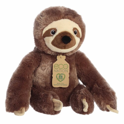 Aurora Medium Brown Eco Nation Eco Hugs 12 inches Sloth Eco-Friendly ...