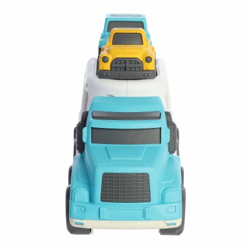 Aurora Toys Large Blue Wheatley 14 inch Car Hauler Versatile Toy Perspective: left