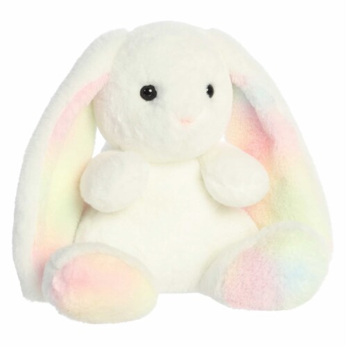 Aurora Large White Spring 14 inches Rainbow Bunny Vibrant Stuffed ...