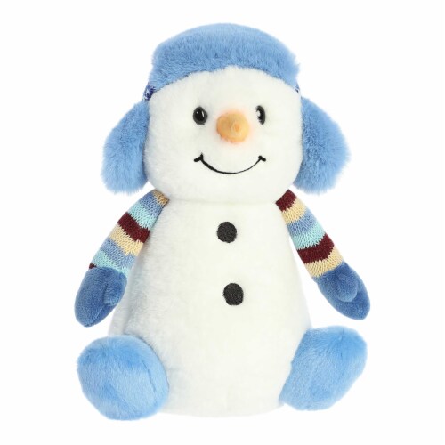 Aurora Medium White Holiday Land of Lils 9.5 inch Aspen Snowman Festive Stuffed Animal, One Size ...