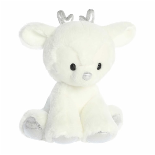 Aurora Large White Holiday 13 inches Dashing Reindeer Festive Stuffed ...