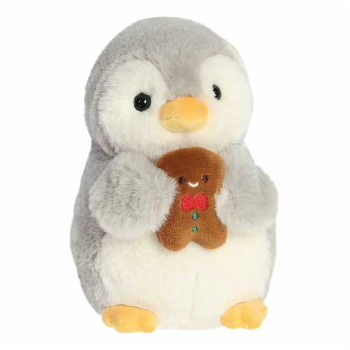 Aurora Small Grey PomPom Penguin 8 Gingerbread Man Festive Stuffed ...