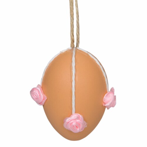 Northlight Set of 9 White and Brown Easter Egg Ornaments 2.25 Perspective: left