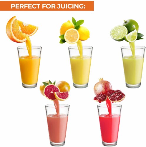 Zulay Kitchen Premium Citrus Juicer - Extra Tall Chrome Finish Perspective: left
