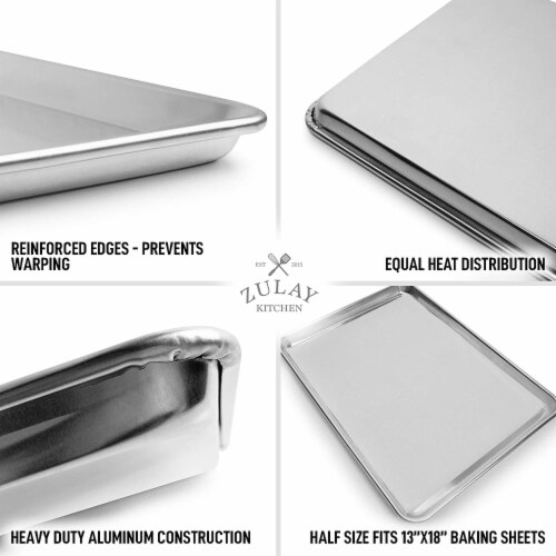 Zulay Kitchen Aluminum Baking Pan - Half Sheet Perspective: left