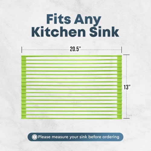 Zulay Kitchen Multipurpose Roll Up Sink Drying Rack - Green Large Perspective: left
