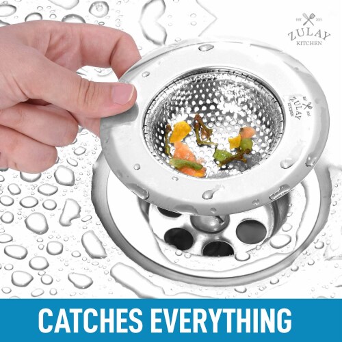 Zulay Kitchen Sink Drain Strainer (2 Pack) - Wide Rim 4.5” Diameter Perspective: left