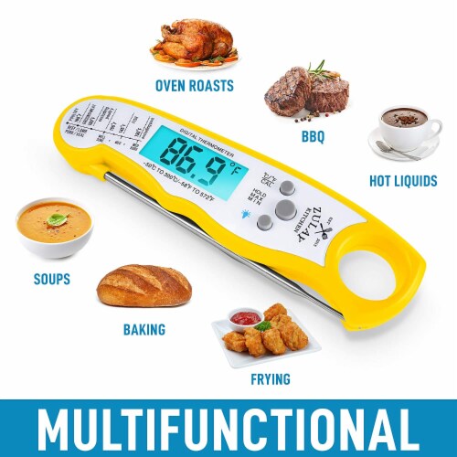 Zulay Kitchen Digital Meat Thermometer - Yellow Perspective: left