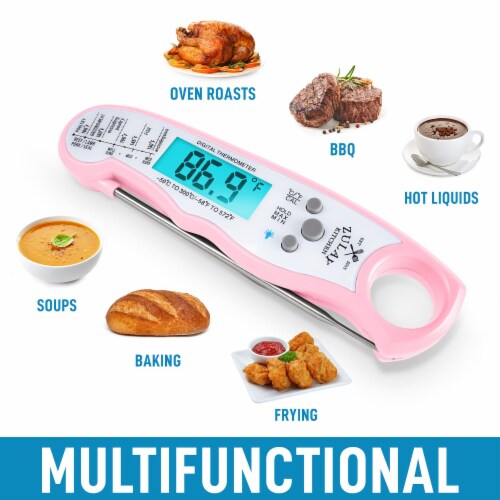 Zulay Kitchen Digital Meat Thermometer - Pink Perspective: left