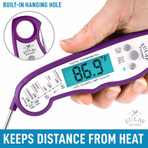 Zulay Kitchen Digital Meat Thermometer - Purple Perspective: left