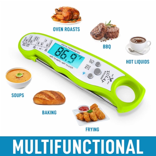 Zulay Kitchen Digital Meat Thermometer - Green Perspective: left